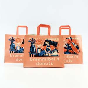 KM Custom Takeaway Paper Marketing Luxury <b>Bags</b> Shopping <b>Bags</b> Handbags White square Bottom Kraft Paper <b>Bags</b> with Your logo - Product Image 4