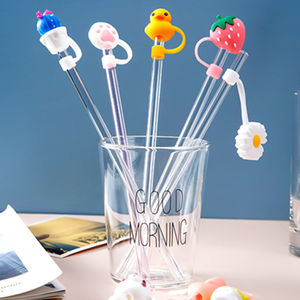 Cubierta <span class=keywords><strong>de</strong></span> paja <span class=keywords><strong>de</strong></span> vidrio <span class=keywords><strong>de</strong></span> 10mm Topper oso cabeza <span class=keywords><strong>de</strong></span> león sol flor cubierta <span class=keywords><strong>de</strong></span> paja queso naranja pajitas reutilizables cubre tapa para taza Stanley - Product Image 6