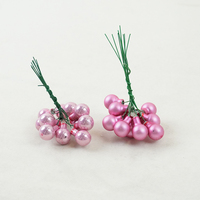 Guirlande de fleurs artificielles en forme de boules dorées, décorations de Noël, branche de fruit artificielle, tiges de baies en verre