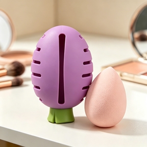 Étui en silicone pour éponge de maquillage, boîte de rangement portable anti-poussière pour éponge cosmétique, pour les voyages et la maison - Product Image 1