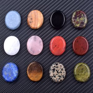 ที่วางโทรศัพท์หินธรรมชาติแบบสองด้าน ขนาด 25 * 30 มม. คริสตัลรูปไข่ ชิ้นส่วนอัญมณี สำหรับตกแต่ง DIY - Product Image 1