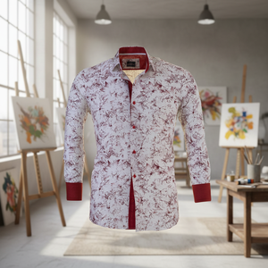 Camisa para hombre diseño pintor negro Burdeos - Product Image 3