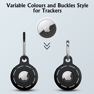 Protezione generale in <span class=keywords><strong>Silicone</strong></span> antigraffio impermeabile Airtag <span class=keywords><strong>Cover</strong></span> con portachiavi in acciaio inox per <span class=keywords><strong>Apple</strong></span> Airtag collare cane - Product Image 3