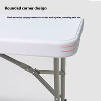 6ft facile à nettoyer Portable extérieur mobilier fête événement centre pliable en deux blanc longue HDPE plastique Table pliante 180 cm