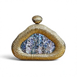<b>Abalone</b> <b>Shell</b> Clutch Bag | Handmade Gold Seashell Minaudiere | Luxury Bridal Wedding Evening Purse for Women - Product Image 1