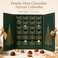 Grand coffret calendrier de l'Avent personnalisé 24 jours pour vins, spiritueux et liqueurs, en carton ondulé écologique avec pelliculage mat et doublure en éponge