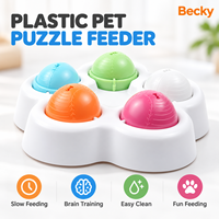 Jouet interactif personnalisé en plastique pour chien, puzzle d'intelligence avec boule rotative pour gamelle anti-glouton et distributeur de friandises