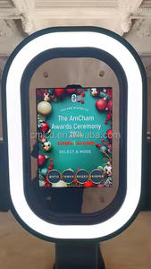 2025 aucun outil installer <span class=keywords><strong>portable</strong></span> fête salsa ovale ipad coque de cabine <span class=keywords><strong>photo</strong></span> avec miroir acrylique ipad photobooth machine kiosque prix - Product Image 2