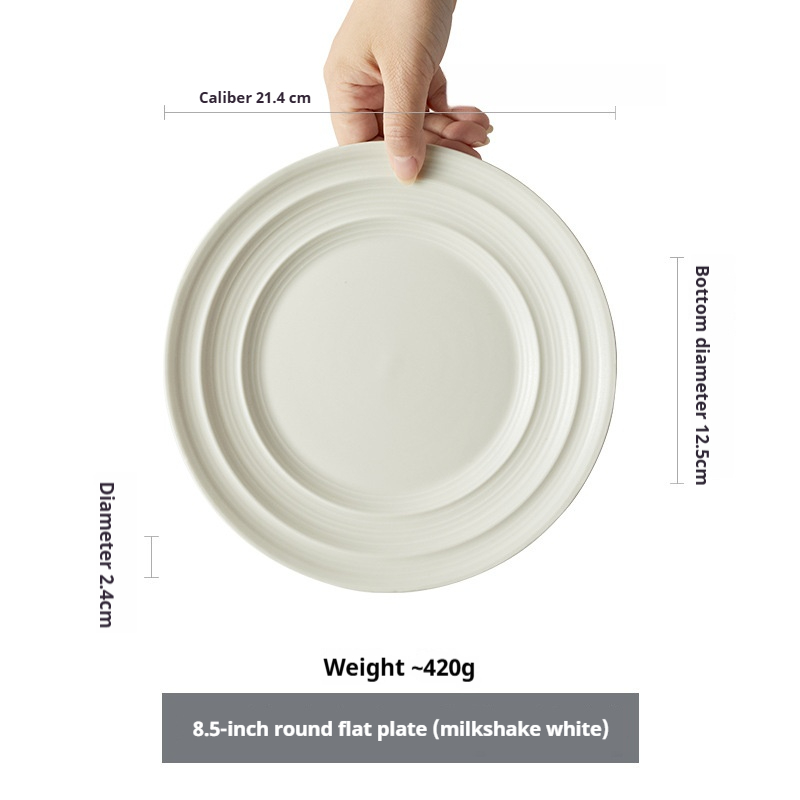 milkshake blanc-assiette plate ronde de 8,5 pouces