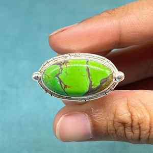 Cobre verde turquesa Plata de Ley 925 cobre natural turquesa plata turquesa joyería de plata regalo del Día de la madre - Product Image 5