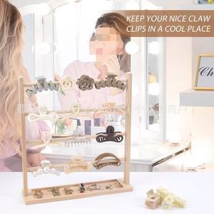 Wooden Jewelry Display Rack 5 Tier <b>Desktop</b> Storage For Hair Clips Necklaces Bracelets Headbands Organizer - Product Image 1