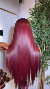 วิกผมบ๊อบยาวแบบโปร่งใส 26 นิ้ว สี 1B/99J  ทำจากผมเวียดนามแท้ ความหนาแน่น 250%  แบบ Double Drawn  พร้อมเชือกผูกด้านหน้าแบบ 5x5 - Product Image 5