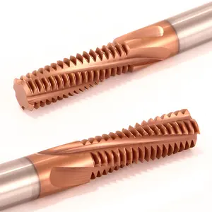 Azzkor CNC Milling Tools HRC65 Tungsten Carbide Thread Milling Cutter 4 flautas Router ferramentas Dente completo Rosca Endmills para Metal