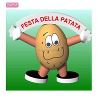 Gonflables publicitaires géants personnalisés en forme de pommes de terre pour la vente de frites sur les toits de bâtiments