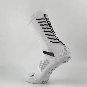 Custom White Sport Crew Soccer <b>Socks</b> Anti-Slip Grip Athletic Running Football <b>Socks</b> Custom Design High Quality Wholesale - Product Image 2