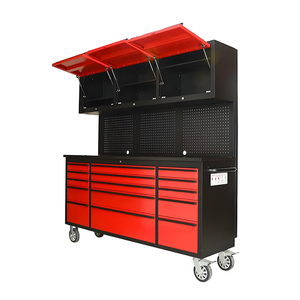 <span class=keywords><strong>Coffre</strong></span> à <span class=keywords><strong>outils</strong></span> roulant de <span class=keywords><strong>72</strong></span> <span class=keywords><strong>pouces</strong></span> avec 10 tiroirs/3 armoires supérieures, plan de travail, armoire haute, roulettes fixes, noir - Product Image 3