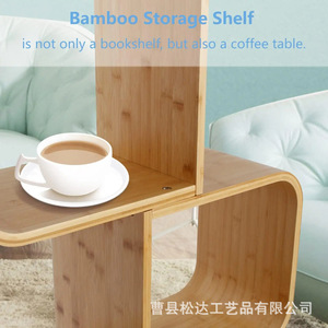 <b>Modern</b> minimalist wooden book <b>shelf</b>, floor-standing multi-tiered book organizer for home living room, wall-mounted bookcase - Product Image 3