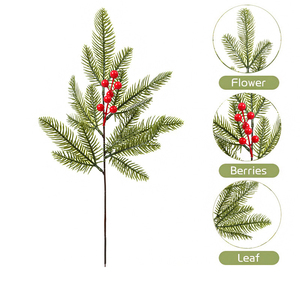 Ramas <span class=keywords><strong>de</strong></span> <span class=keywords><strong>pino</strong></span> verde artificial Tallo Real Touch Navidad Agujas <span class=keywords><strong>de</strong></span> <span class=keywords><strong>pino</strong></span> Selecciones Ramas Vacaciones Invierno Guirnalda Verdor Arbustos <span class=keywords><strong>de</strong></span> flores - Product Image 6