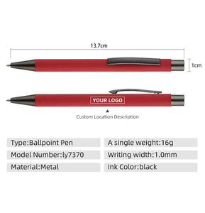 사용자 정의 1.0mm 고무 코팅 클릭 알루미늄 볼펜 판촉 사업 선물 인쇄 로고 사용자 정의 금속 펜 플라스틱 - Product Image 2