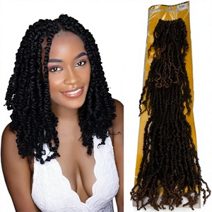 Distressed Butterfly Locs <b>Braiding</b> <b>Hair</b> <b>Machine</b> Double Weft Dyed High Temperature Fiber Heat Resistant Afro Kinky Bulk - Product Image 3