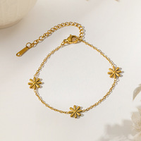 Bracelet minimaliste en acier inoxydable plaqué or 18 carats, étanche, avec chaîne serpent trombone et fermoir OT en forme de cœur, bijoux pour femme