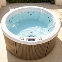 Runder Outdoor-Whirlpool 1,8m mit Entspannungsfunktion, Acrylmaterial, 19 Düsen, 6-Personen-Kapazität, Modernes Europäisches Design