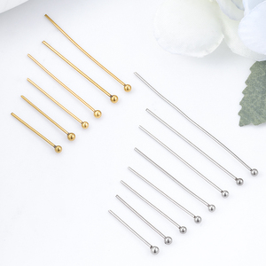 Épingles à tête ronde en acier inoxydable plaqué or 18 carats de 0,6 mm, multi-tailles, <span class=keywords><strong>pour</strong></span> la fabrication de bijoux DIY, pendentifs et composants <span class=keywords><strong>pour</strong></span> <span class=keywords><strong>boucles</strong></span> <span class=keywords><strong>d</strong></span>'<span class=keywords><strong>oreilles</strong></span> - Product Image 1