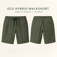 Shorts hybrides écologiques en gros pour hommes – Mélange chanvre-coton extensible, sans coutures, avec cordon de serrage latéral – Idéal pour la plage, la natation, les voyages et la marche – OEM XL