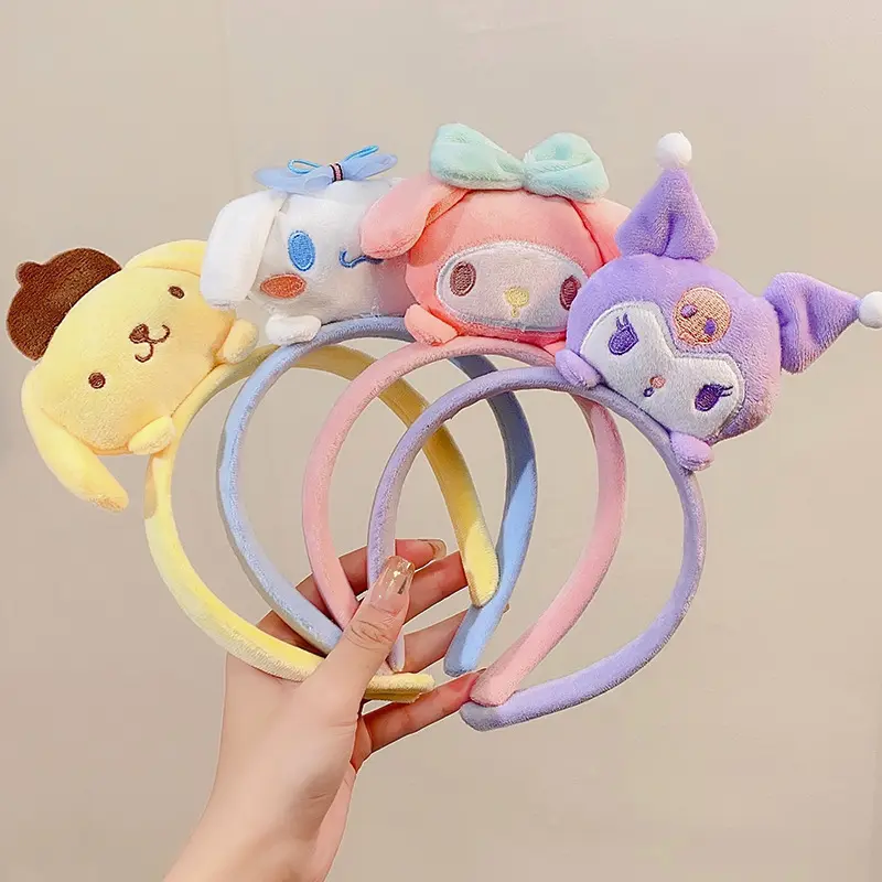 Wholesale Korean Cute Cartoon Hair Hoop Doll Headband Hair Band Makeup Plush Face Wash Hairband for Women Girl Hair Headdress