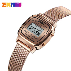 Skmei Digital Watch Women Stainless Steel Band 3Bar Water Resistant Electronic Movement Fashion Trendy Bracelet Watch - Product Image 5