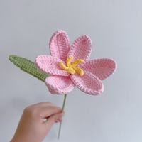 Kerajinan Bunga Mawar Rajut Katun Grosir |   Bunga Rajutan Buatan Tangan Buatan Artisan untuk Hari Valentine Wisuda-Romantis