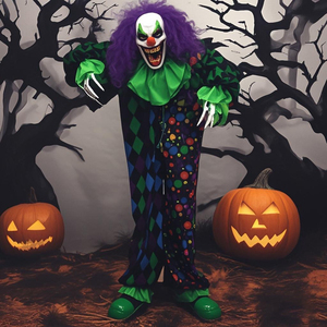 Accesorios Nuevos con Ojos Luminosos para Decoración de Halloween, Animatrónicos de Halloween, Payaso Bruja, Accesorios Animados con Sonido - Product Image 6