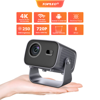 Projecteur intelligent Topleo Factory Outlet, mise au point électrique, BT WIFI, vidéo, home cinéma, mini projecteurs Android