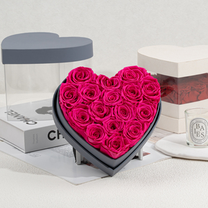 Fiori Stabilizzati Pink Rosas <span class=keywords><strong>Inmortales</strong></span> Nuevos productos 2024 Día de San Valentín Surtido de flores preservadas Rosa en caja de regalo de corazón - Product Image 3