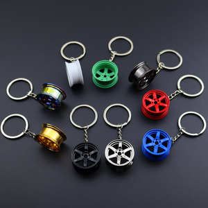 Wholesale Metal Car Parts Accessories <strong>Key</strong> <strong>Chain</strong> Luxury Car <strong>Wheel</strong> Hub Alloy Keychain with Brake Disc Pendant <strong>Key</strong> Ring - Product Image 3