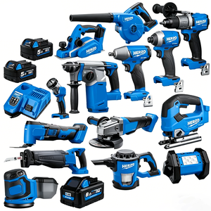 Série HERZO BLUE, kits <span class=keywords><strong>d</strong></span>'outils électriques sans fil efficaces et rechargeables, batterie au lithium 18v 5.0ah, garantie 1 an - Product Image 1