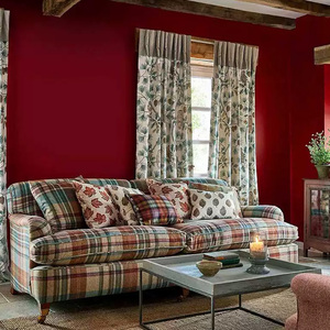 Divano a Tre Posti in Tessuto Scozzese Stile Retrò Francese-Americano, <span class=keywords><strong>Arredamento</strong></span> per Soggiorno di Piccoli Appartamenti e Ville - Product Image 2