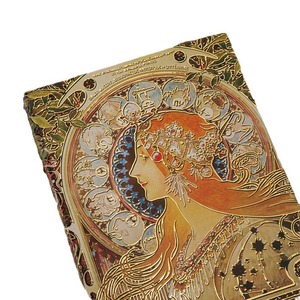 Cuaderno de Tapa Dura con Ilustraciones Vintage Europeas Personalizadas al por Mayor, con Estampado en Relieve y Lámina Dorada, Estilo Artístico Mucha, Diario Estético - Product Image 5