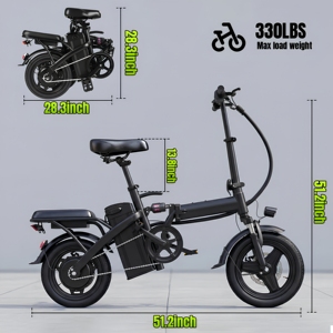 Solution de livraison du dernier kilomètre depuis l'entrepôt américain : Vélo pliant mini sans balais 48V avec panier arrière pour les courses urbaines et les affaires T1 Foldab - Product Image 3