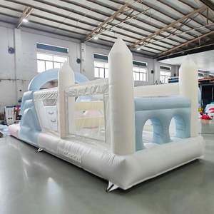 Château gonflable <span class=keywords><strong>de</strong></span> qualité commerciale <span class=keywords><strong>de</strong></span> 25 pieds, parcours d'obstacles gonflable blanc pour jardin, anniversaire, mariage, fête, location commerciale - Product Image 3