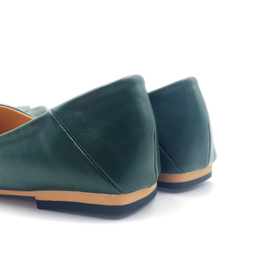 맞춤형 로고 디자인 여성 우아한 드레스 슈즈 도매 여성 정장 신발 패셔너블한 그린 여성 플랫 슈즈 소녀용 - Product Image 5