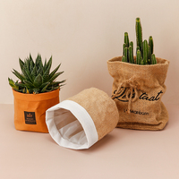 Tampa Cor da natureza Material Eco Juta Dobrável Vasos & Plantadores Suculentas Crescente Recipiente