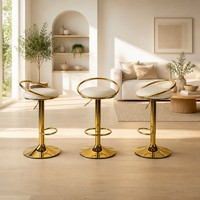 Tabouret de bar moderne de luxe en or, pivotant, hauteur réglable, pour cuisine, café, pub, bistrot, hôtel, salle à manger