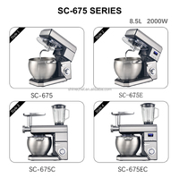Robot pâtissier automatique pour la cuisine, affichage LED de l'heure, capacité de 8,5 L, moteur électrique de 1500 W, bol mélangeur en acier inoxydable, crochet pétrisseur