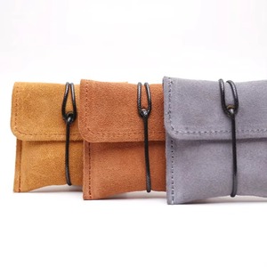 Custom Deboss Gold Logo Luxury Design Genuine <b>Leather</b> <b>Bracelet</b> Storage Bag Small <b>Leather</b> Jewelry Pouches Gift Bag - Product Image 3
