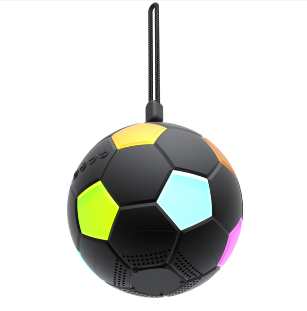Portable Wireless Speaker Football-shaped ABS Plastic RGB Light Battery Capacity Loudspeaker with LED Light