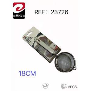 Passoire et égouttoir en cuir sergé double de 18 cm avec maille fine en métal Cuesta De Acero - Product Image 1