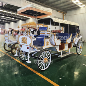Charrette Équestre Électrique pour 4-6 Personnes, Chariot Touristique Européen à 4 Roues, Carrosse de Mariage - Product Image 5