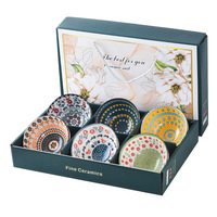 Ensemble de vaisselle en porcelaine blanche et bleue européenne romantique, boîte cadeau créative, compatible lave-vaisselle et micro-ondes, bol en céramique personnalisable