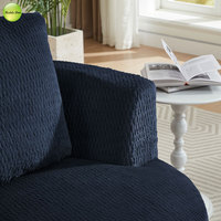 Velours élégant rond 360 °   Fauteuil pivotant d'appoint pour salon, fauteuil paresseux individuel pour appartement, villa, chaise longue 18692
